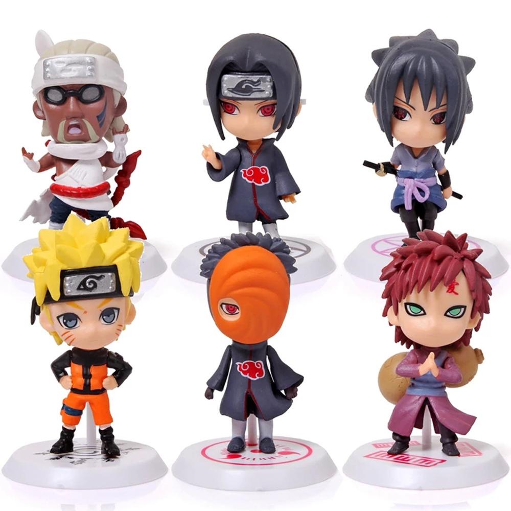 Lanfy Naruto 6pcs/Lot Patung Model Japan Comics Gaara Obito Itachi Kakashi