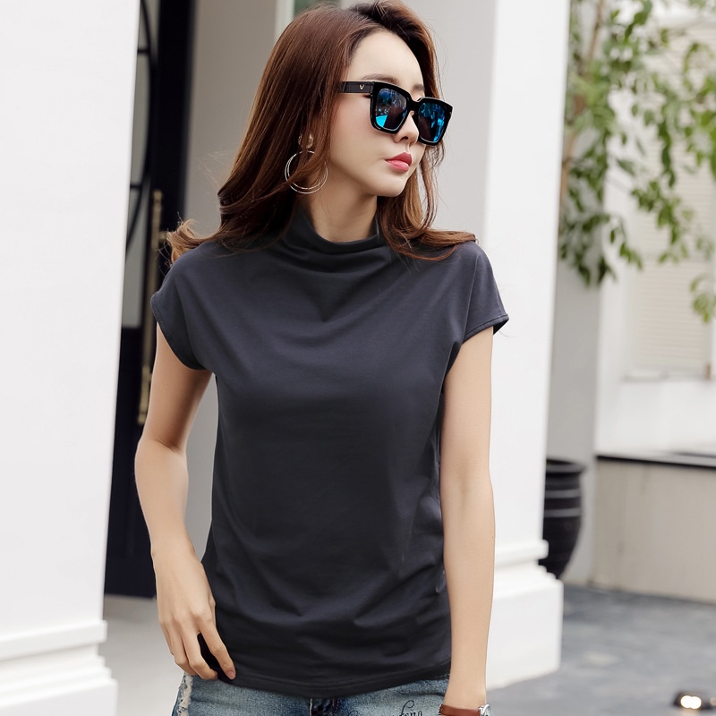 #Sisjuly# Wanita Musim Panas Baru Longgar Ukuran Besar Tipis Warna Solid Versi Korea Katun Lengan Pendek T-shi