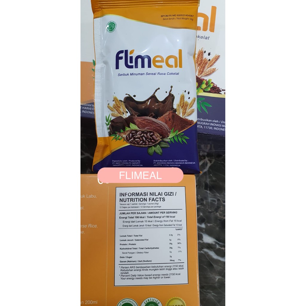 FLIMEAL 1 BOX MEAL REPLACEMENT DIET SEREAL CEREAL SACHET BY FLIMTY
