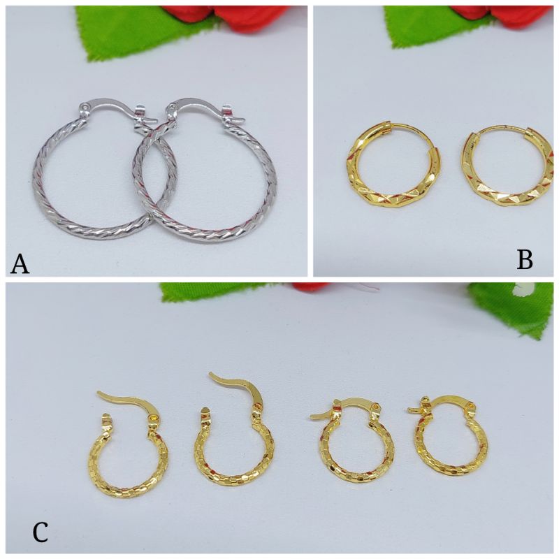 Anting keroncong lapis emas 24k
