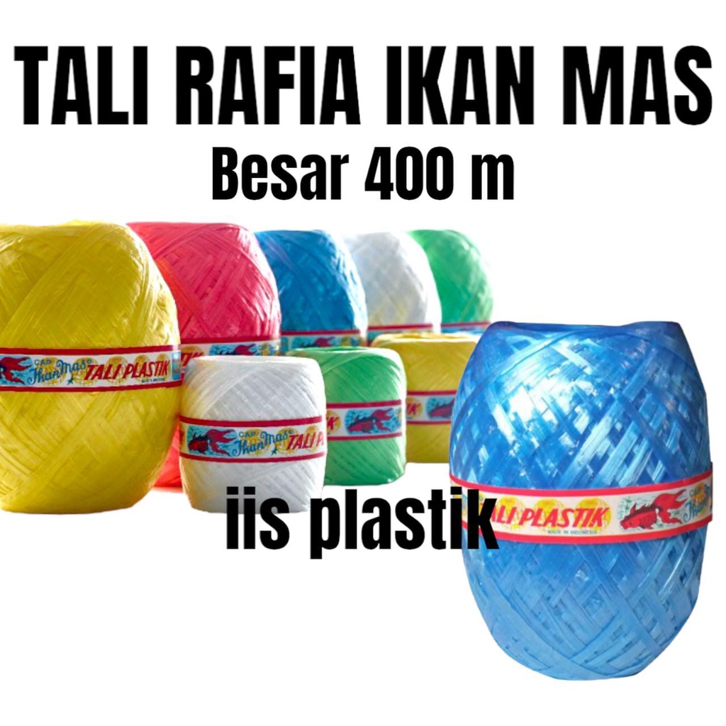 Tali Rafia Warna Warni Cap Ikan Mas Original Besar -+400 meter Kecil -+80 meter