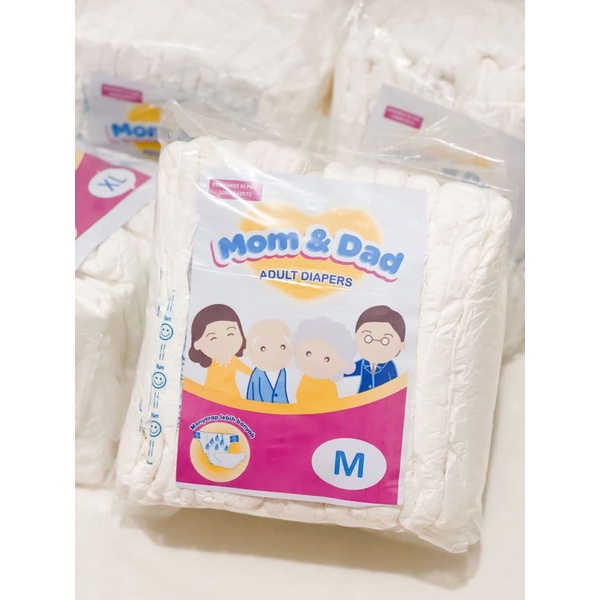 Popok Dewasa Mom &amp; Dad (Adult Diapers) Perekat Ukuran M, L, XL, Popok Dewasa Termurah Di Shopee