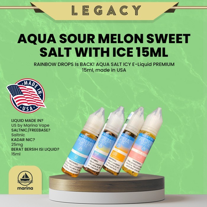 AQUA SALT NIC SERIES 15ML 25MG - AUTHENTIC