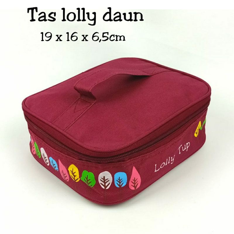 TAS LOLLY DAUN / TAS BEKAL MAKAN / LUNCH BAG / SOUVENIER ULANG TAHUN / TAS LOLLY /TAS CUSTUM NAMA