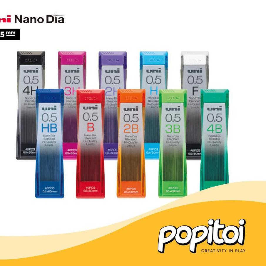 

[Langsung kirim] CH#013.☛ UNI NANO DIA Pencil Lead Refill 0.5 mm isi pensil 2B 3B 4B Mix kuru toga k