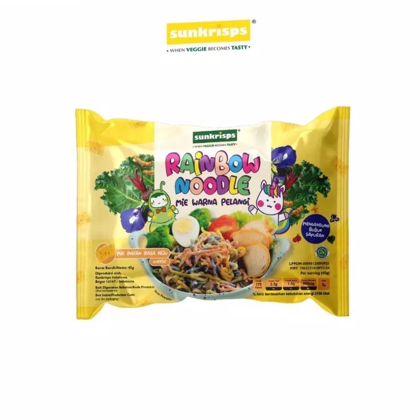 

Sunkrisps Rainbow Noodle | Mie Sehat Pelangi Rasa Keju lemonilo mie anak yummy bites Mie Instan Bayi Makanan MPASI Organik Lemonilo | Mie Pelangi Rainbow Sunskrisps Makanan Bayi Noodle Organik Sehat Aman BPOM Mie Sehat