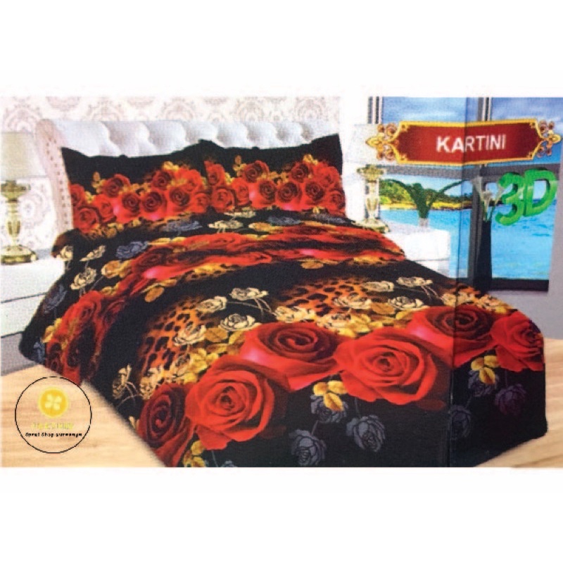 Sprei BONITA Motif Terbaru Bunga 3D Disperse (BISA COD) Pandora, Green Tulip, Marissa, Kartini, Harmoni