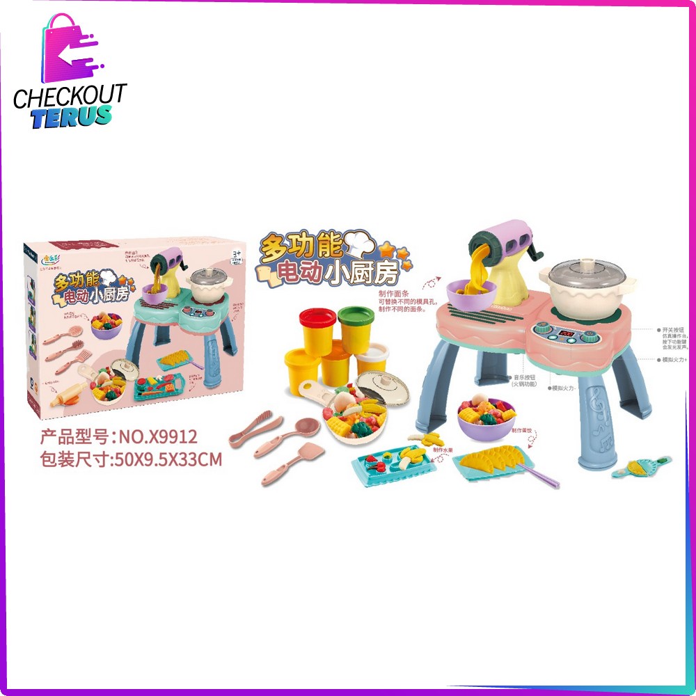 CT M162 Mainan Kitchen Set Anak Perempuan Plastisin Cetakan Mie Mainan Dapur Masak Masakan Pretendplay