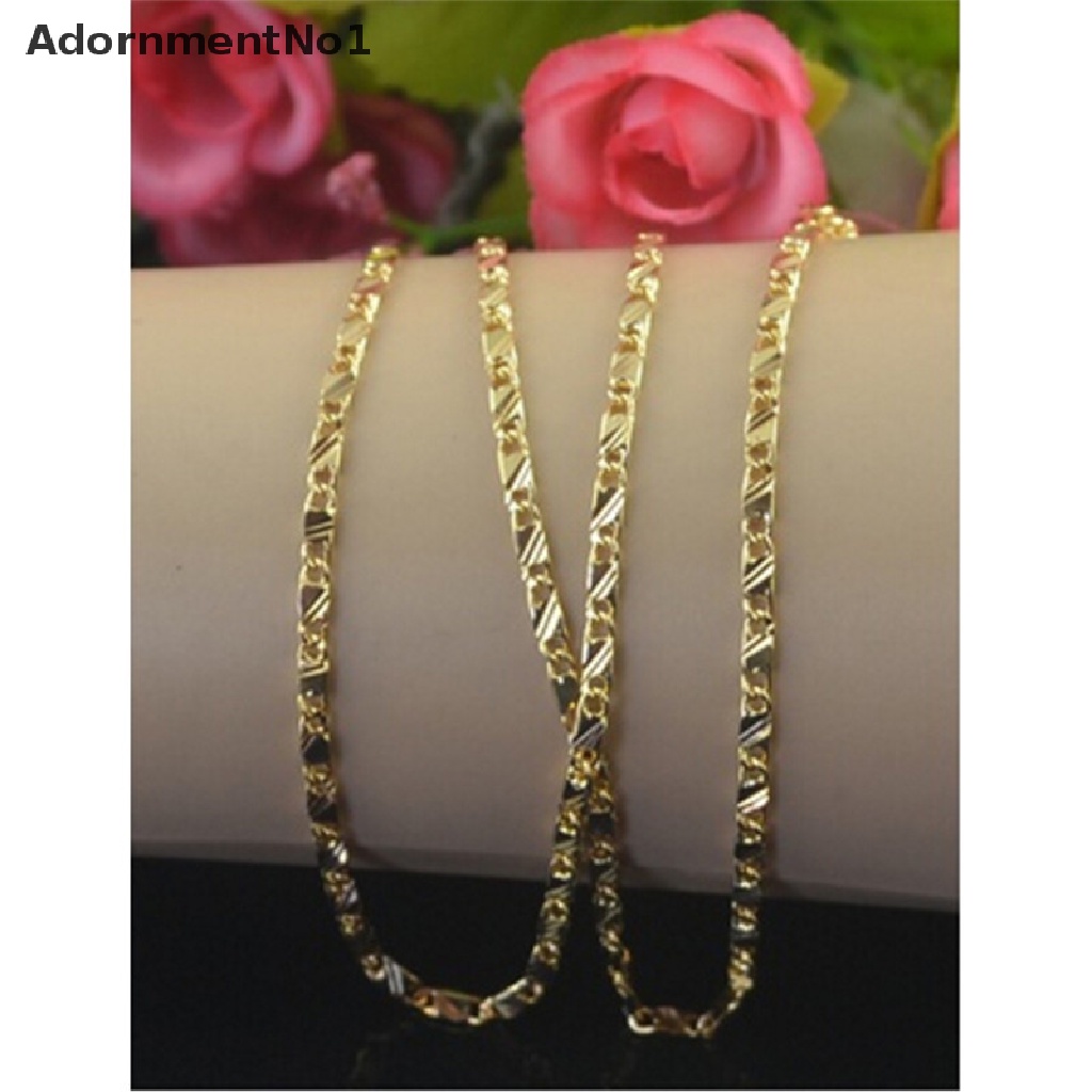 (AdornmentNo1) Kalung Rantai Lapis Emas Lebar 2MM Panjang 16-30 &quot;Untuk Pria