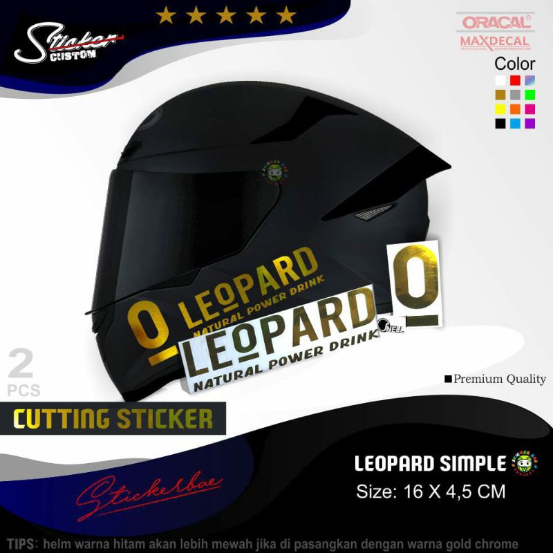 set lengkap sticker leopard stiker ala ala helm full face dan half face polos