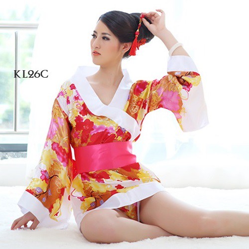 [PRODUK FAVORIT] KIMONO JEPANG BAJU KIMONO WANITA PIYAMA KIMONO PUTIH SABUK PINK KL26C