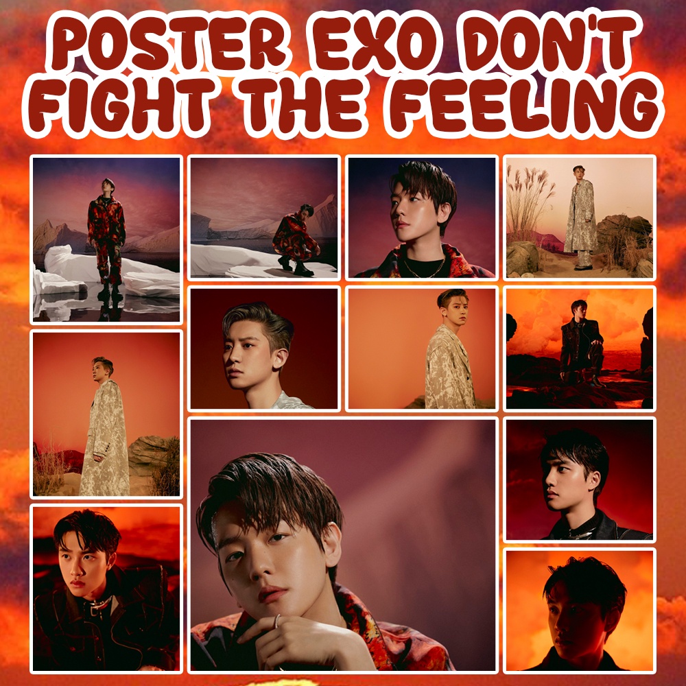 Poster EXO DONT FIGHT THE FEELING | Poster Kpop A4 A5 A6 Murah Murah (Part D)