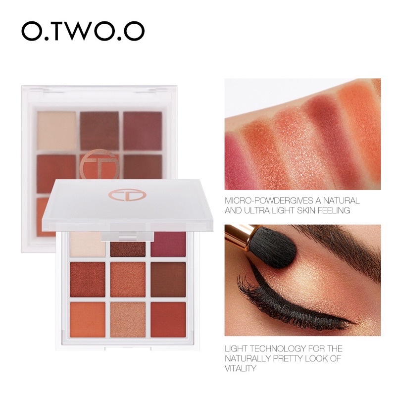 O.TWO.O Eyeshadow Palette 9 Colors Matte &amp; Shimmer Long Lasting Eye Makeup