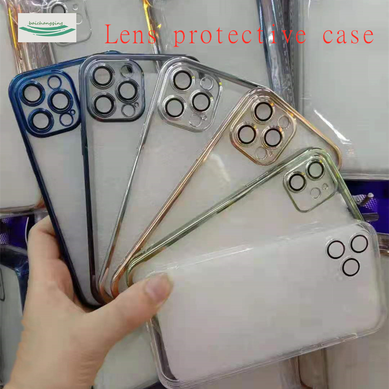 Soft Case Pelindung Lensa Bahan Tpu Shockproof Untuk Iphone 12 11 Pro Max X Xs Max Xr 7 8 Plus Mini