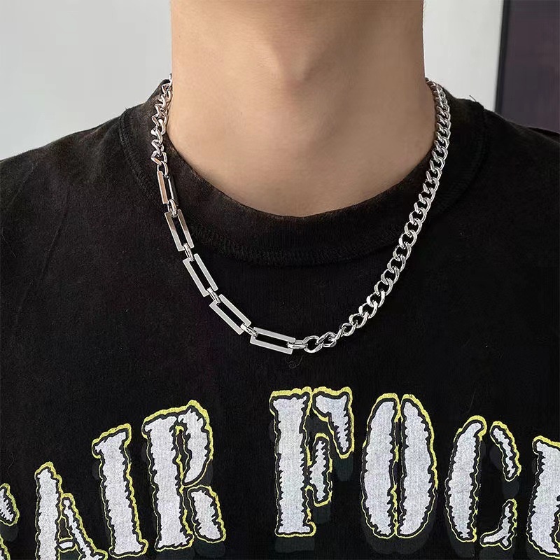 Kalung Rantai Desain Geometri Gaya Hip Hop