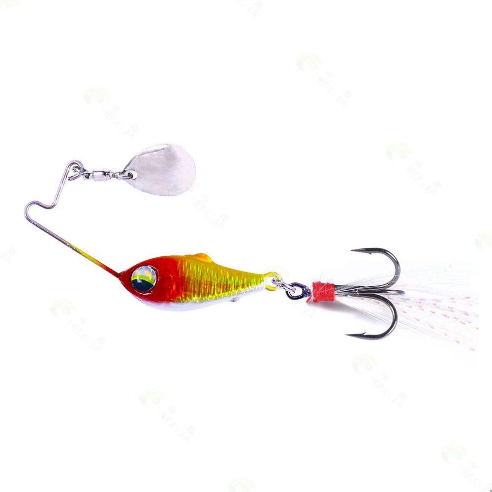 SOLIGHTER 15g/20g VIB Lure Spinner Tackle Wobblers Crankbaits Metal Fishing Bait Bass Spoon Metal Vibration Rotate Sinking Sequin Treble Hook