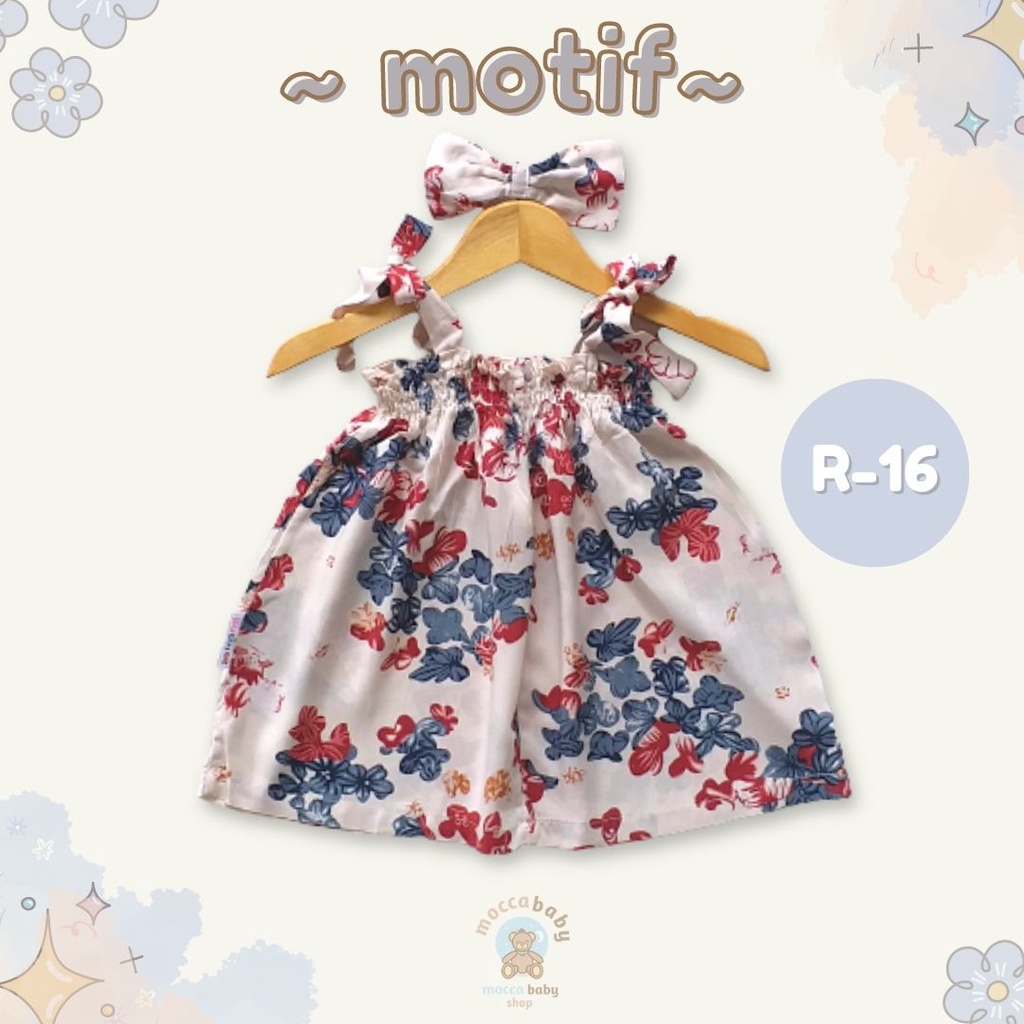 MBSS - BBB DRESS OLIVYA dress anak perempuan bayi motif bunga lucu free headband