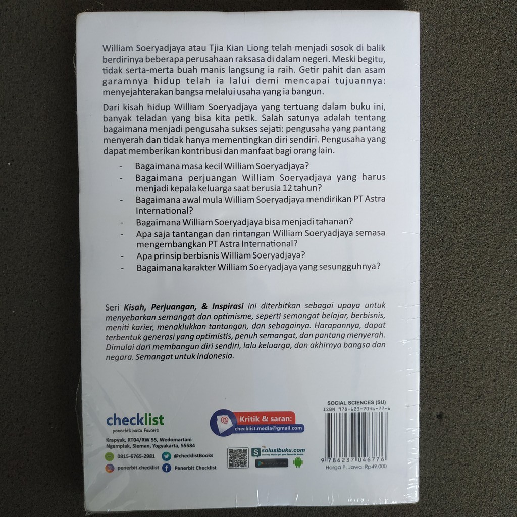 BUKU BIOGRAFI: KISAH PERJUANGAN & INSPIRASI WILLIAM SOERYADJAYA-1
