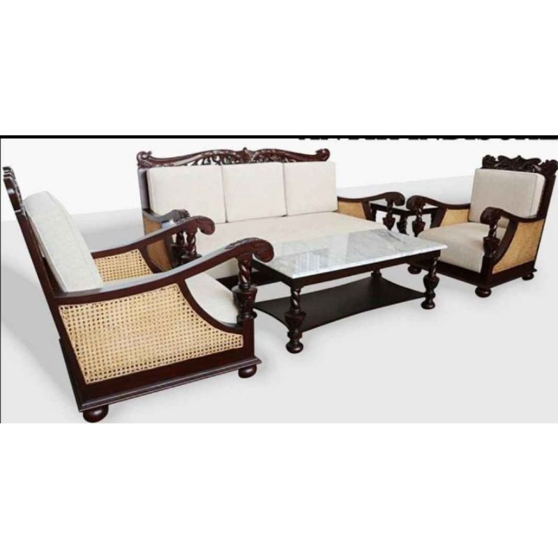 kursi tamu vanderfool antik lawasan Rotan jati