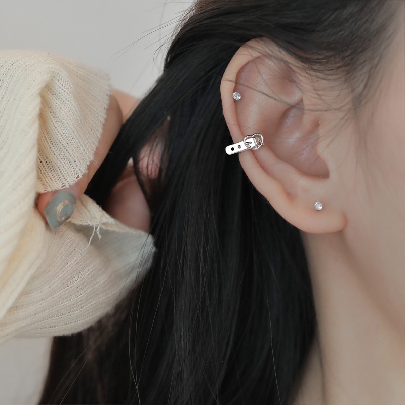 Anting Cuff Telinga Kiri Desain Hati Simple Untuk Wanita