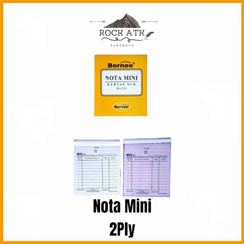 

Buku Nota Kontan Borneo Kecil 2 Ply NCR / Nota Kontan 2 Rangkap Kecil / Nota Kontan Mini