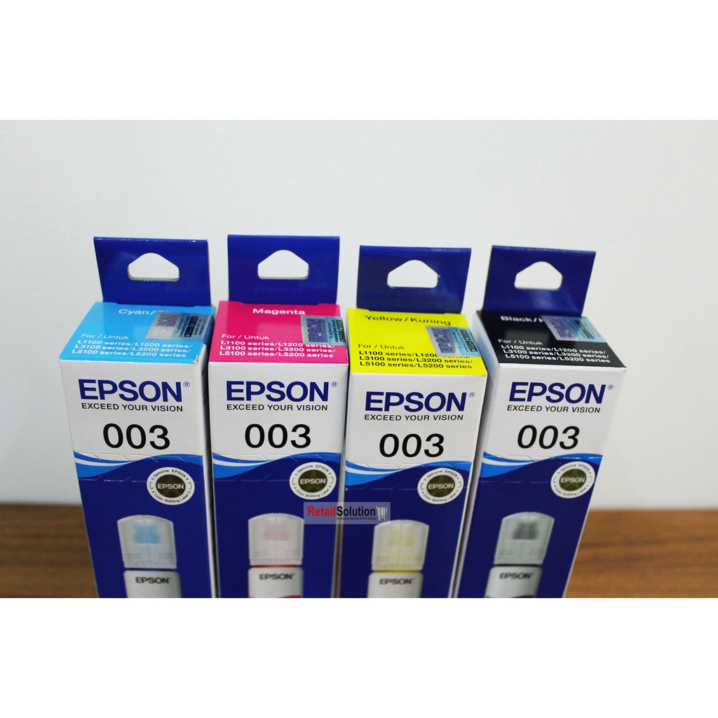 Tinta Epson 003 - Tinta L1110 L3110 L3150 L5190 1 Set Warna CMYK