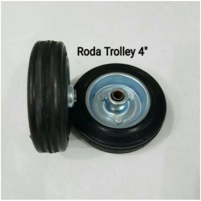 Roda Troli 4" Wheel Only Roda Karet Etalase Gerobak 4 inch