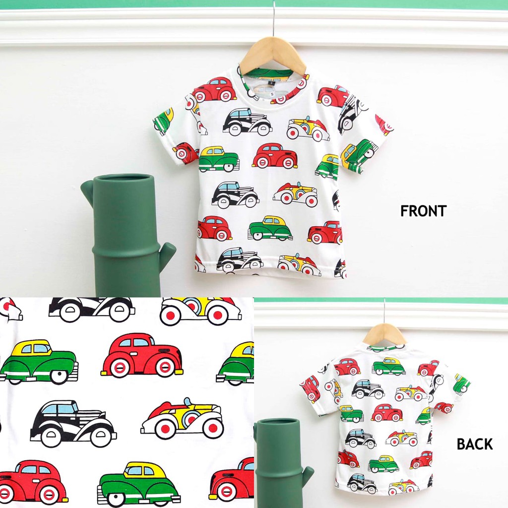 Jikialiang - KAOS ANAK LAKI LAKI &amp; PEREMPUAN USIA 1-8 TAHUN GAMBAR MOBIL TUA