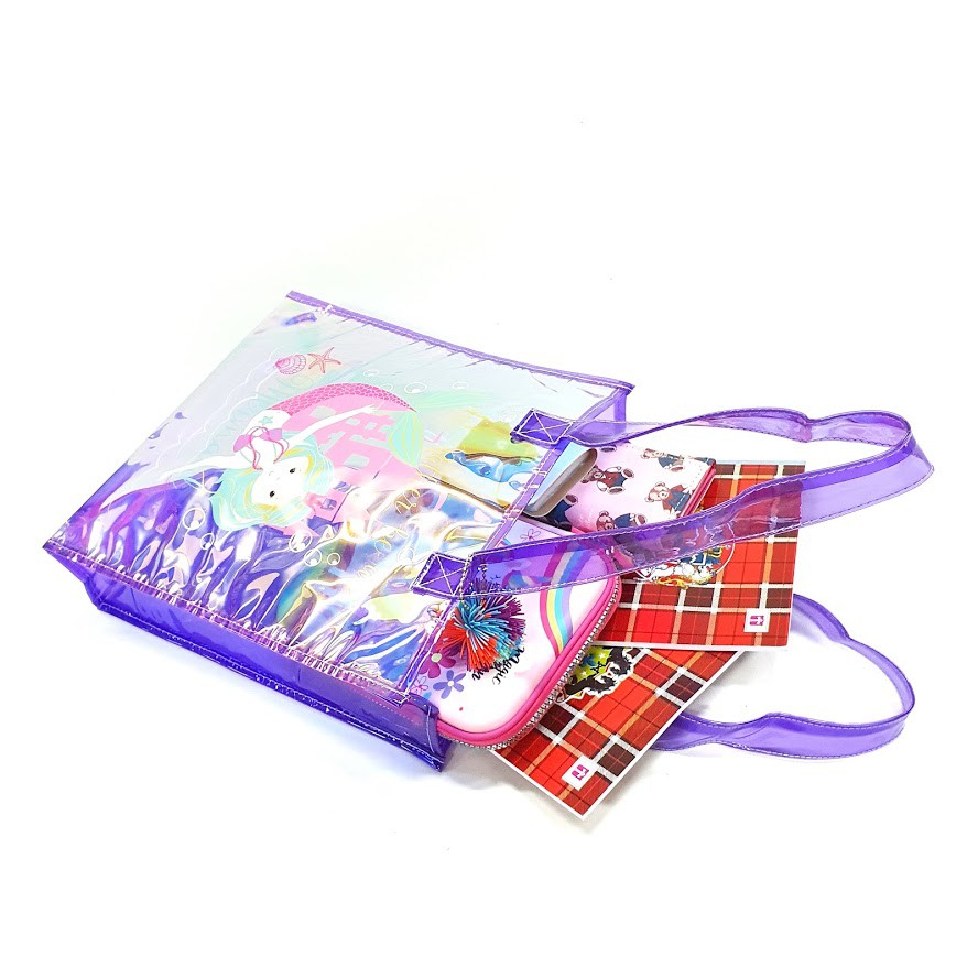 Tote Bag Anak Perempuan SD Remaja F-2091 Hologram Transparent - Skoola