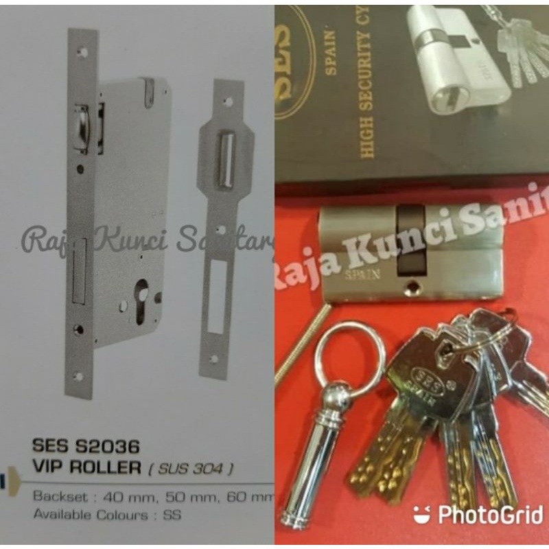 Kunci Pelor SES/Lockcase Pelor SES S2036-50mm Stainless SUS 304 +Cylinder VIP 60mm Komputer/SES