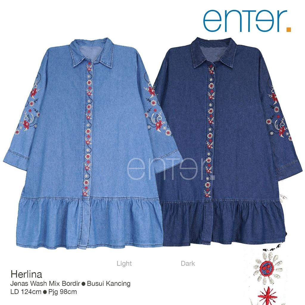 Herlina Jumbo Tunik / Jeans Tunik / atasan Jumbo
