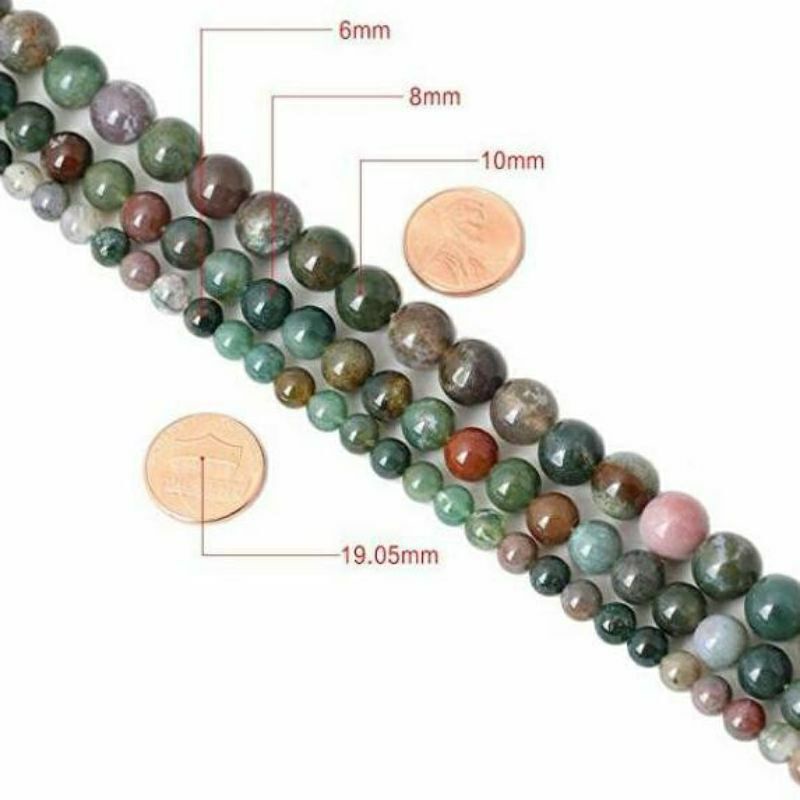 Bahan Gelang Kalung Batu Indian Agate Natural Bahan craft DIY