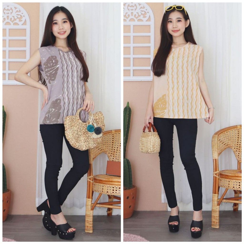 yukensi wanita dress katun atasan blouse batik kombinasi wanita modern premium bolero batik