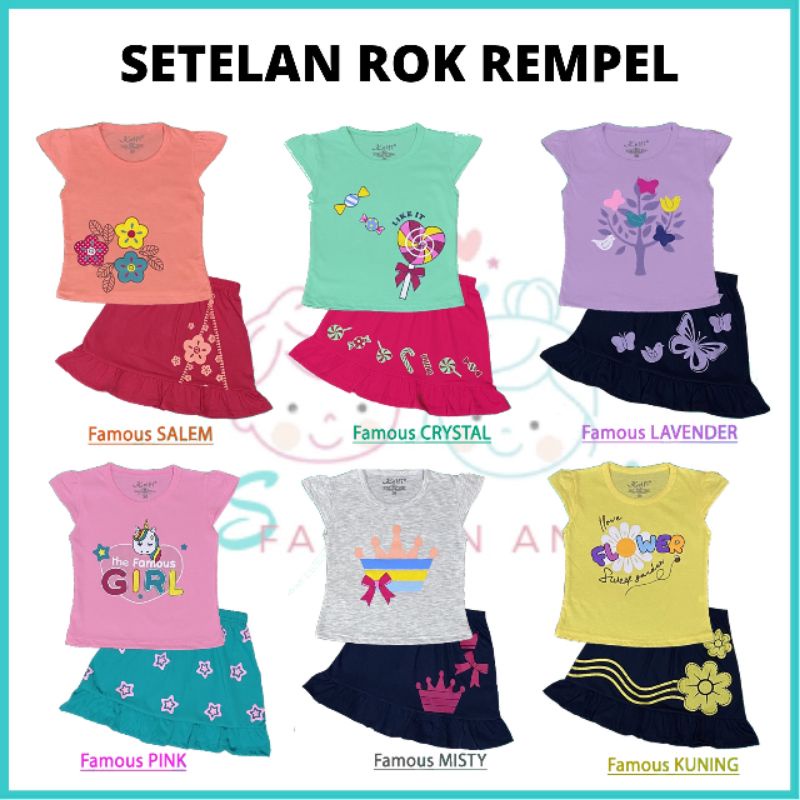 SETELAN ROK ANAK PEREMPUAN USIA 0 - 7 TAHUN BAJU SETELAN ANAK CEWEK FASHION HARIAN ANAK KELFI