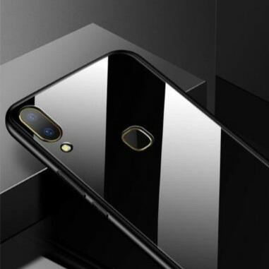 Case Glass Black Glas Permium Miror Kaca for Oppo F9 / Realme 2 Pro / F11 / F11 Pro / Reno 2 / Reno 3