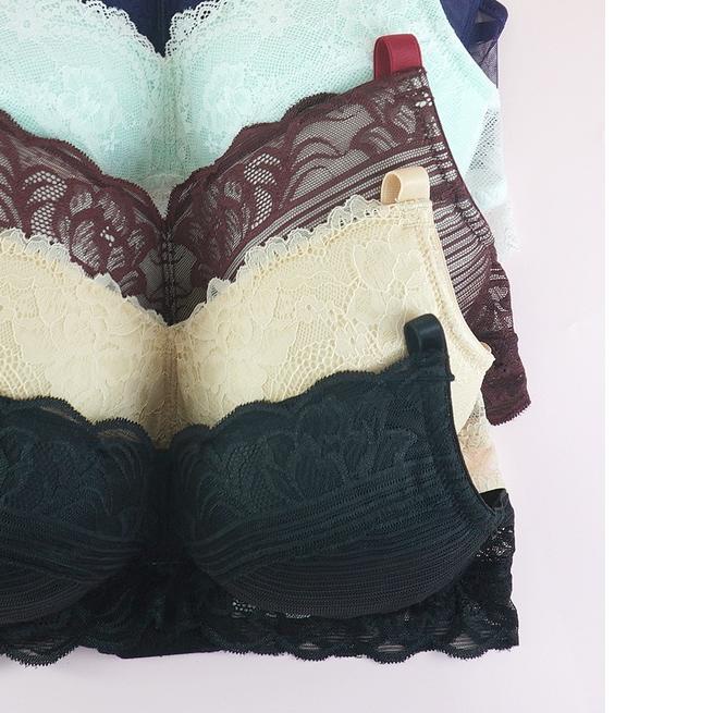 ◘ Bra Busa Tipis Wanita Renda Full Cup Tanpa Kawat Pakaian Dalam Underwear VIVIEN PART 1 ➭