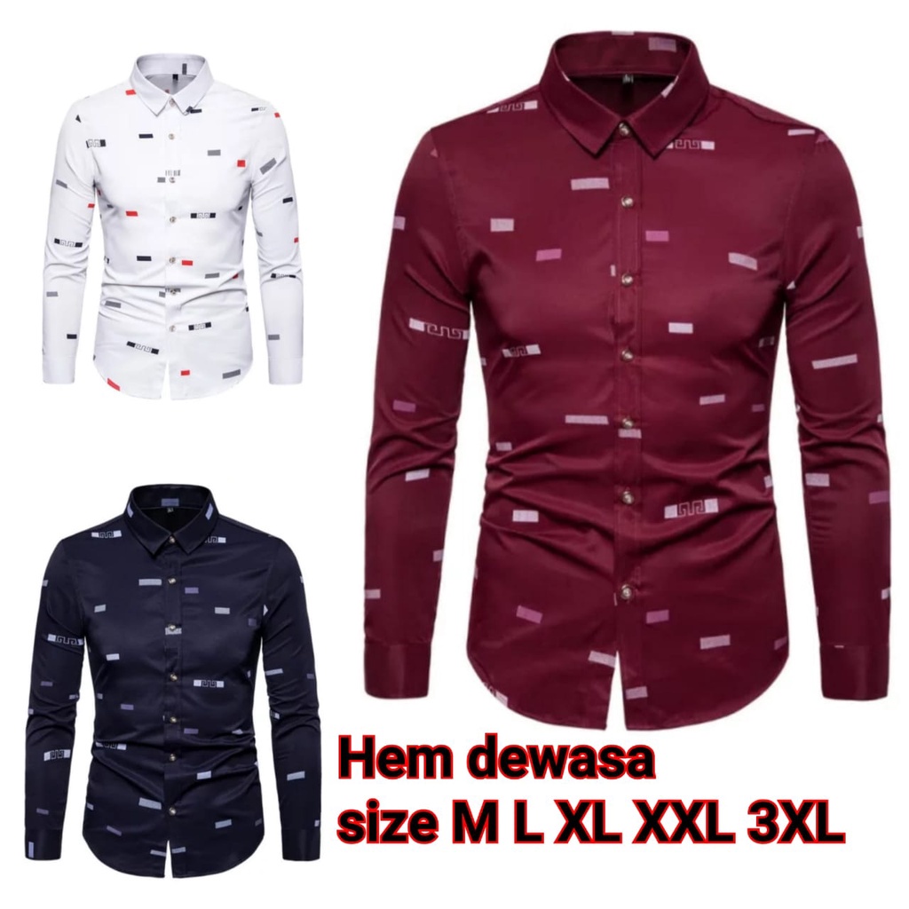 Kemeja Pria Casual Korea Daun Kekinian Premium Kotak N8T3 Slimfit Garis Bunga Original Flanel Murah 