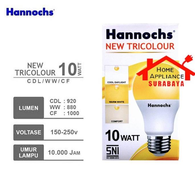 MURAH!!! Lampu LED Hannochs NEW Tricolour 10W 10 Watt - 3 Pilihan Warna Lampu