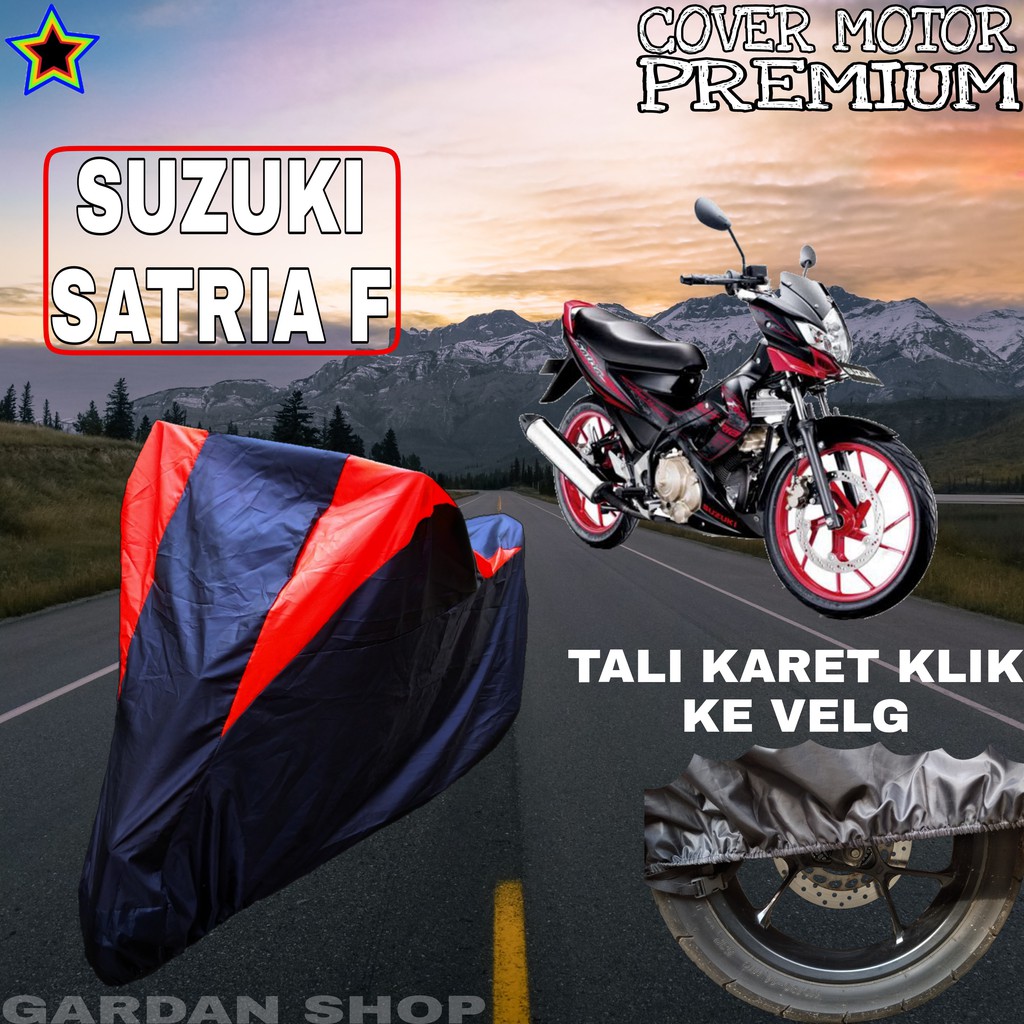 Sarung Motor SUZUKI SATRIA F Hitam MERAH Body Cover Penutup Pelndung Motor Satria PREMIUM