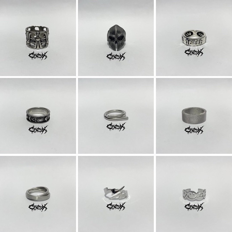 HIP HOP PUNK SILVER METAL RING / ROMAWI RING SET / 3PCS CINCIN SET 3 IN 1 CROSS SKULL RING SUN MOON SMILE EYE CINCIN COUPLE RING KOREAN STYLE RING CINCIN KOREA CINCIN AESTHETIC RING CINCIN TITANIUM CINCIN STAINLESS STEEL CINCIN PRIA CINCIN WANITA VINTAGE