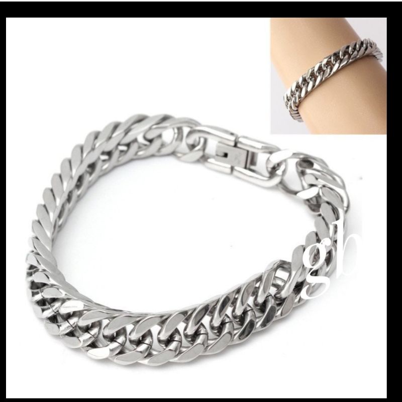 Gelang Pria titanium polos rantai