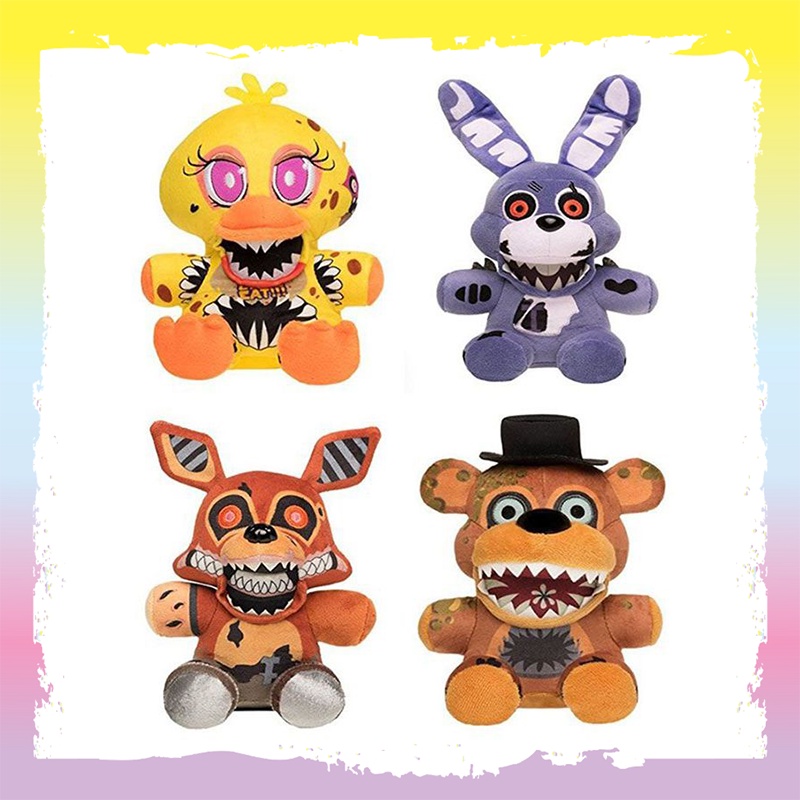 【Spot goods】25cm FNAF Five Nights At Freddy's Plush Toy Stuffed Animal Chica Bonny Foxy Fans Gift