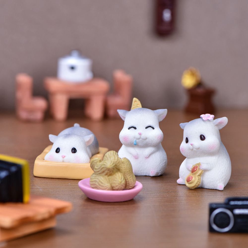 CHOOKEY Home Decor Hamster Figurines Desktop Miniature Ornaments Mini DIY Micro Crafts Fairy Garden Landscape