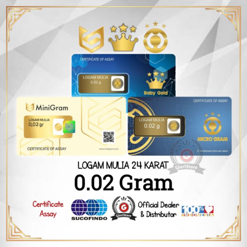 EMAS MINI 0.02 GRAM LOGAM MULIA 24 KARAT DIJAMIN ASLI ORIGINAL