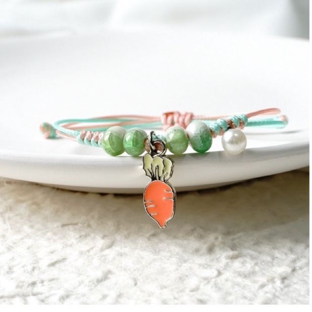 [Big Sale]1 Pcs Gelang Wanita Korea Gelang Couple Sahabat Manik Tali  Braided Bracelet/Friendship Adjustable Fashion Aksesoris-Wortel