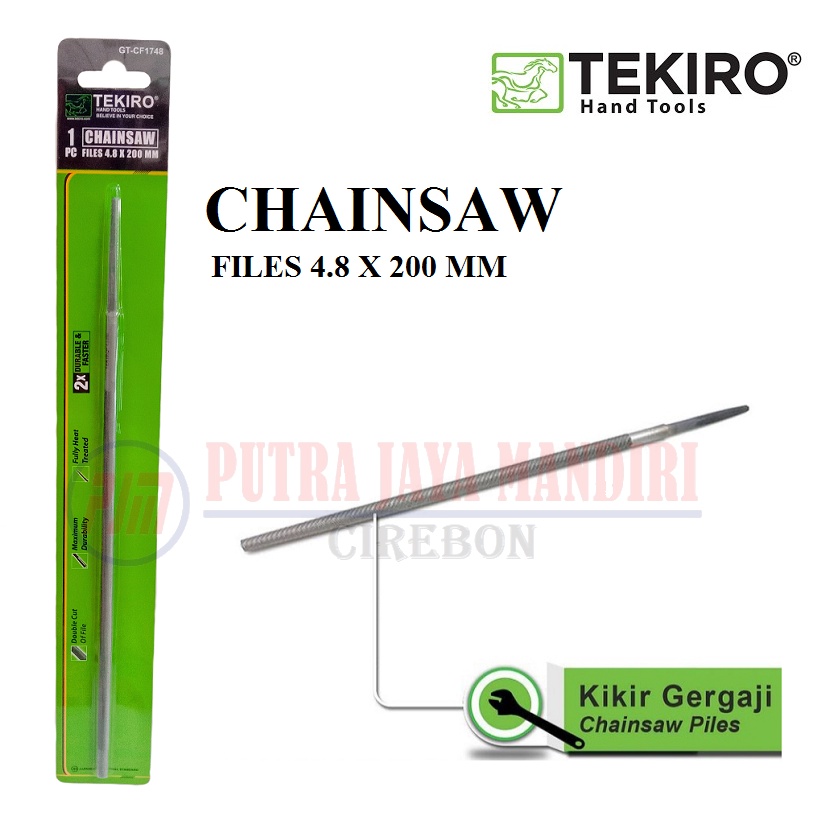 Tekiro Kikir Chainsaw 4.8x200 mm / Chainsaw Files 4.8 / Kikir Gergaji 4,8 /  Kikir Rantai Chainsaw