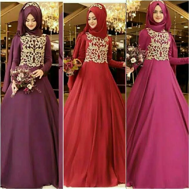 MAXI DRESS ETERNAL BORDIR ASLI / PAKAIAN KONDANGAN SALLE !!