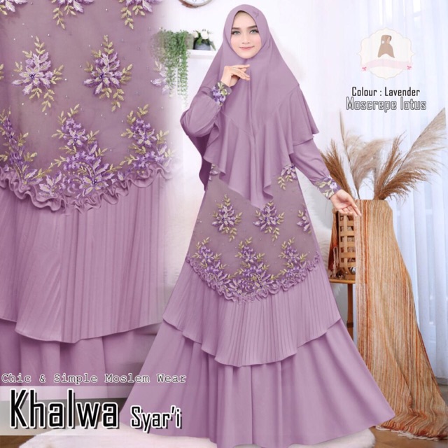 gamis syari khalwa bordir hijab itu indah /gamis murah real pict
