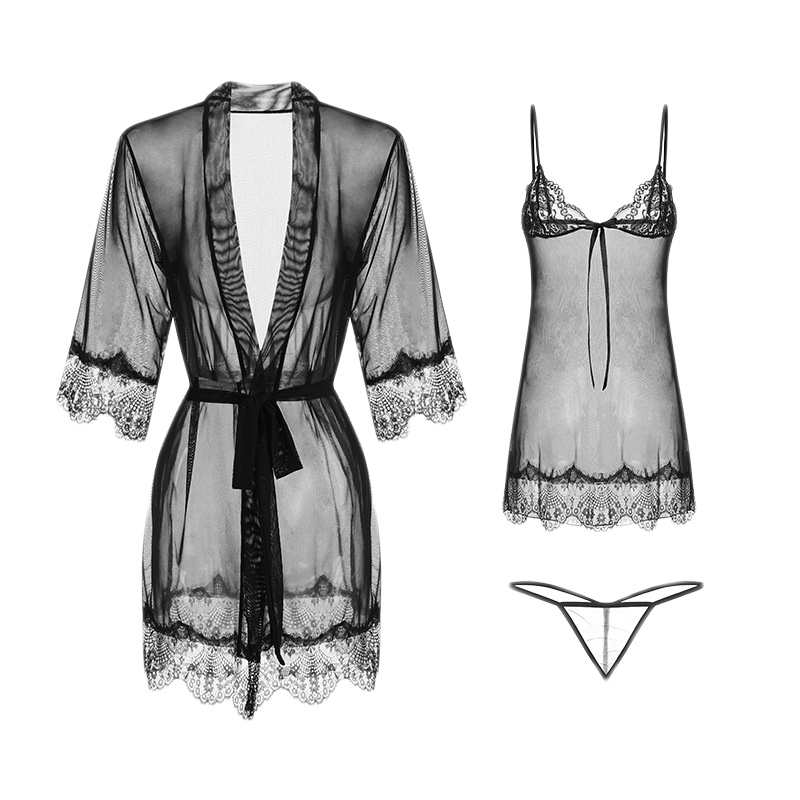 DeSecrettz TRACY Baju Tidur Wanita Dewasa, Lingerie Kimono Sexy Dress, Include Kimono &amp; G String