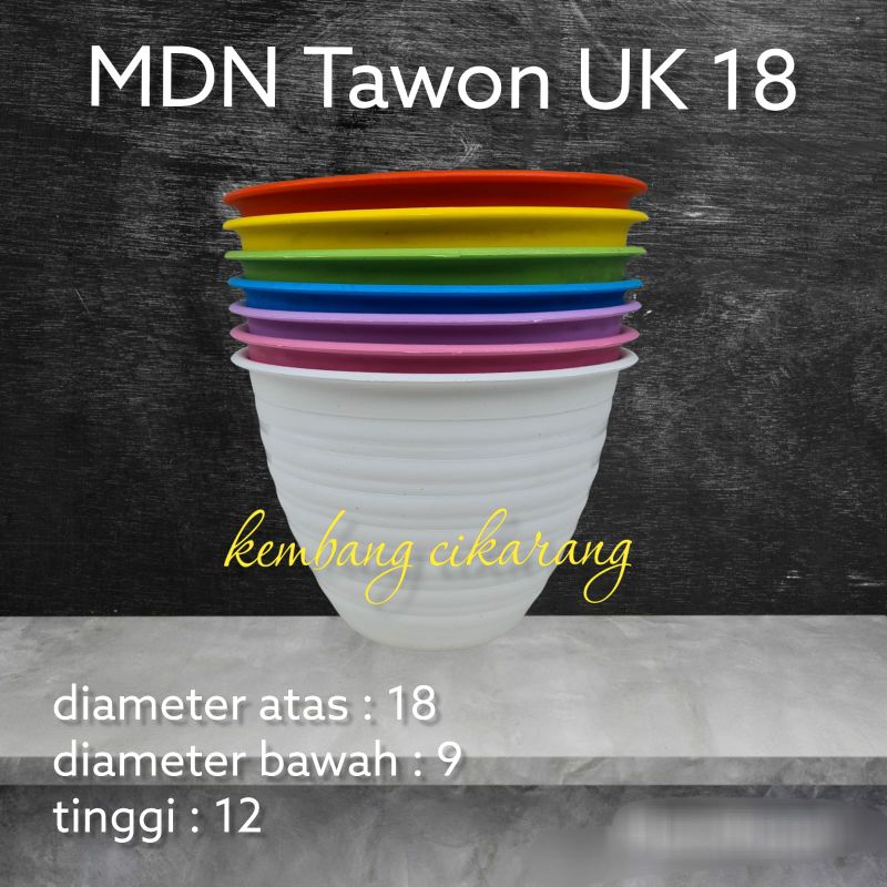 (LUSINAN) MDN TAWON UK 18 (18cm) (12pcs) pot bunga plastik model tawon bagus murah